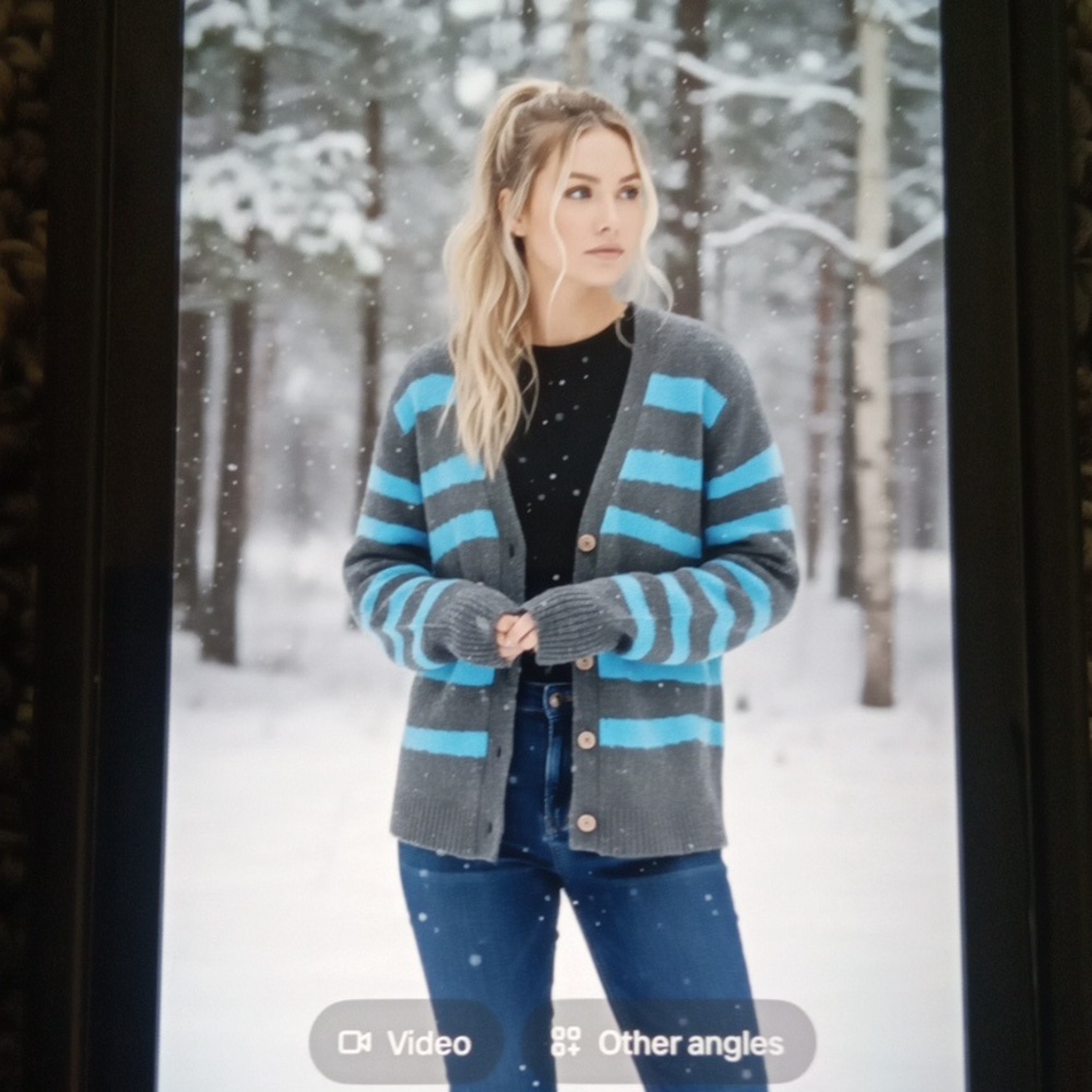 Marc By Marc Jacobs Striped Cardigan Preppy Bowl Lambswool Preppy Sz Xl